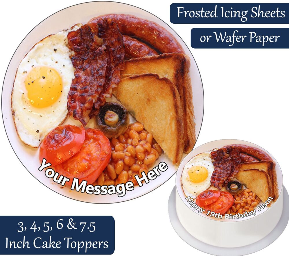 Full English Breakfast Personalised Cake Topper