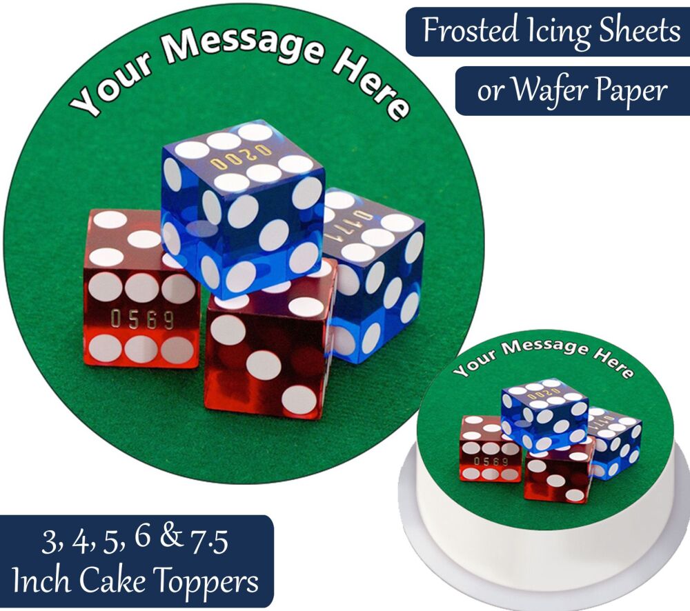 Gambling Dice Personalised Cake Topper