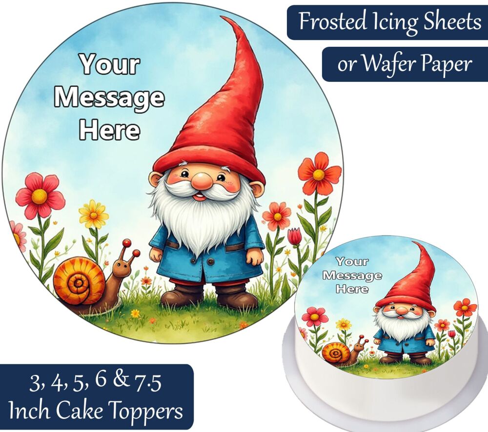 Garden Gnome Personalised Cake Topper