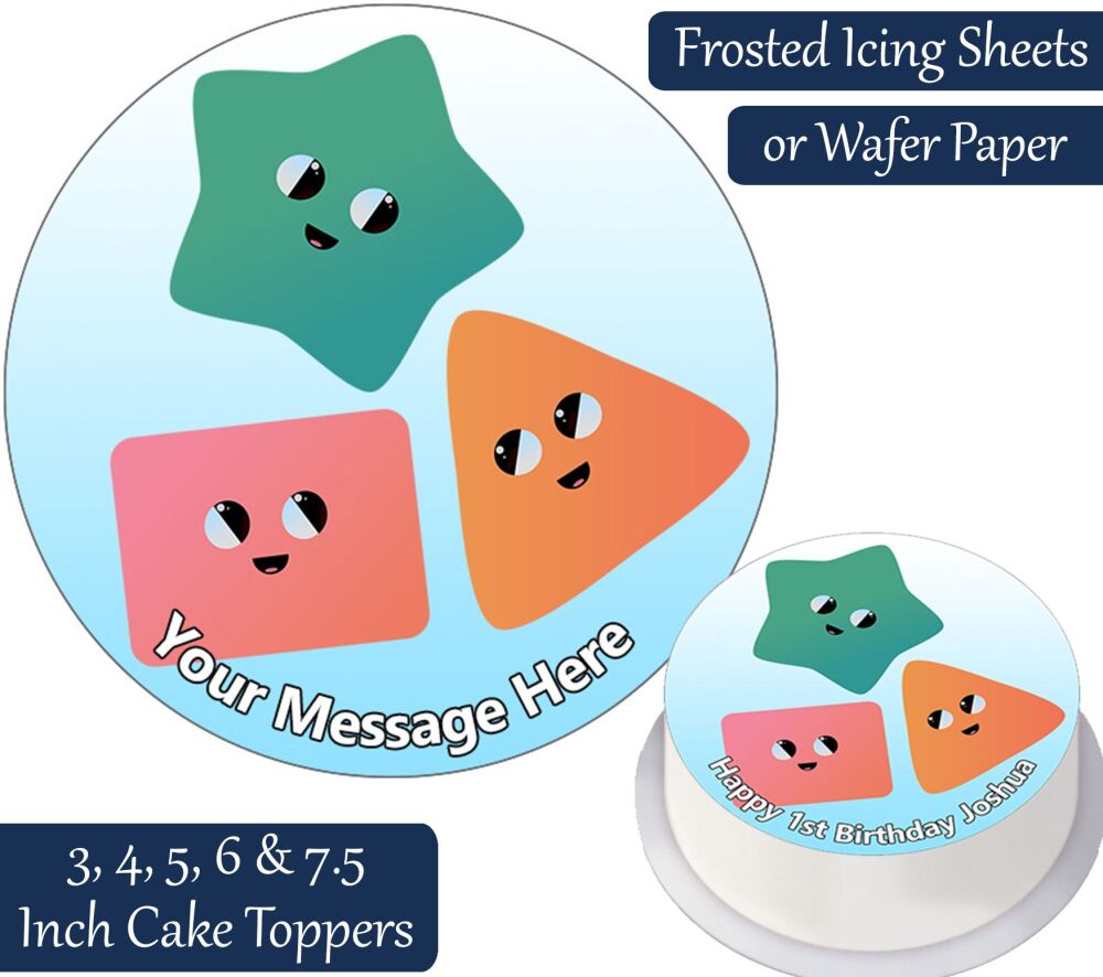 Geometric Shapes Personalised Cake Topper