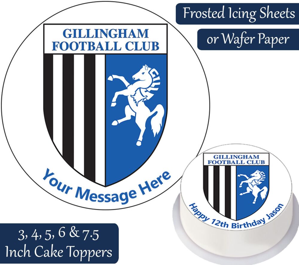 Gillingham Football Personalised Cake Topper