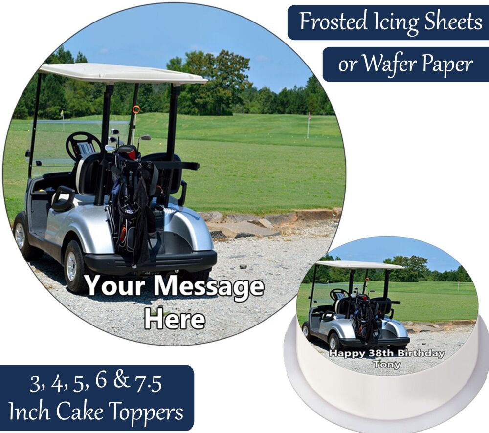 Golf Cart Personalised Cake Topper