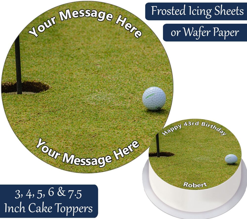 Golf Putt Personalised Cake Topper