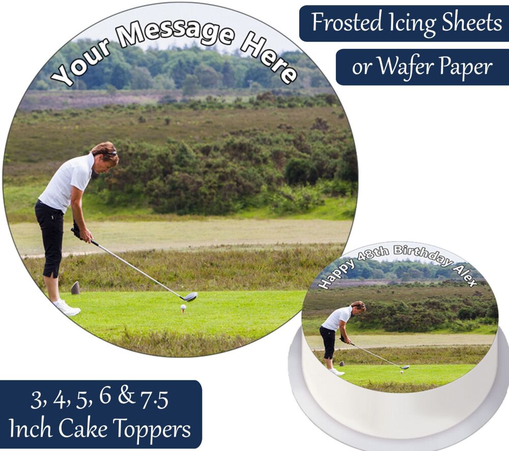 Golfing Personalised Cake Topper