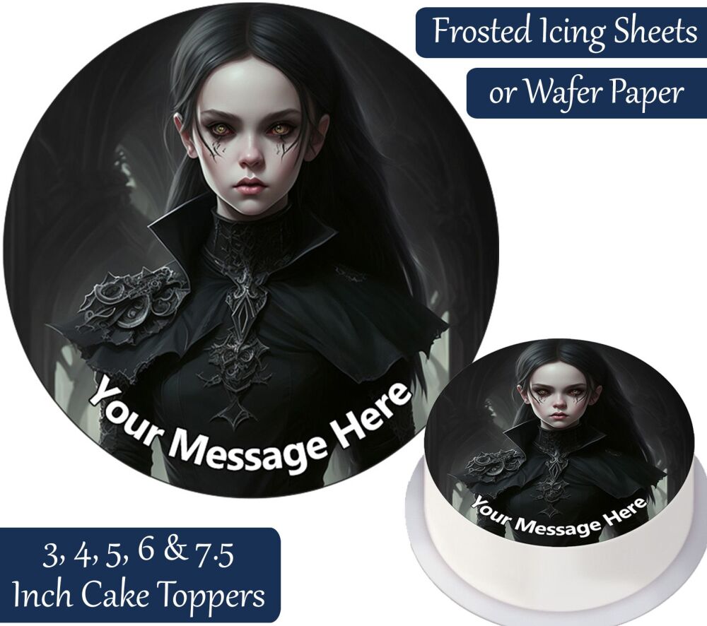 Goth Girl Personalised Cake Topper