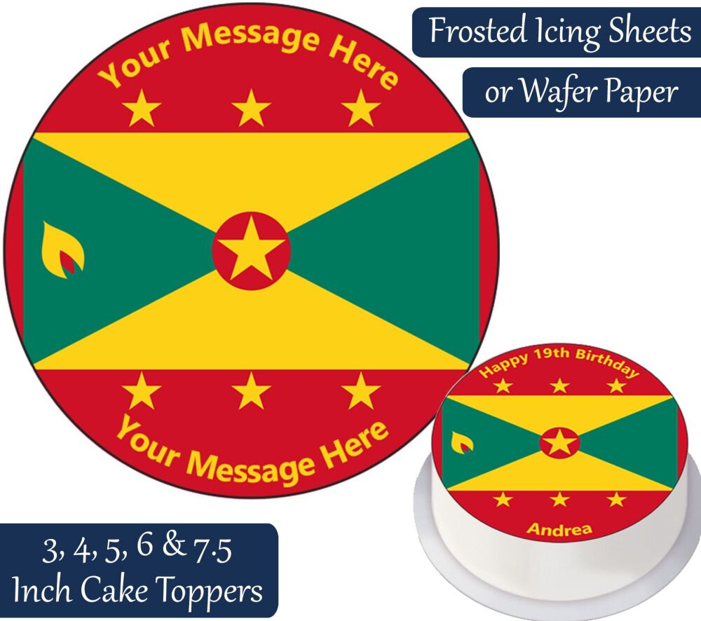 Grenada Flag Personalised Cake Topper