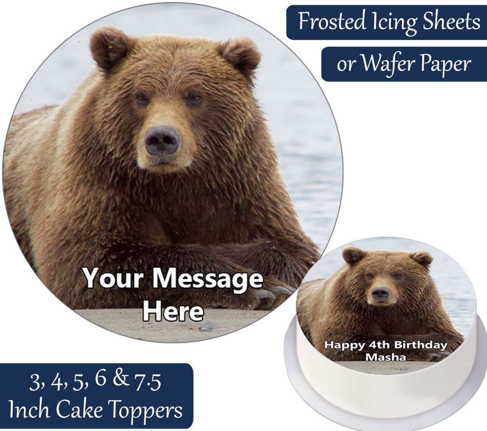 Grizzly Bear Personalised Cake Topper
