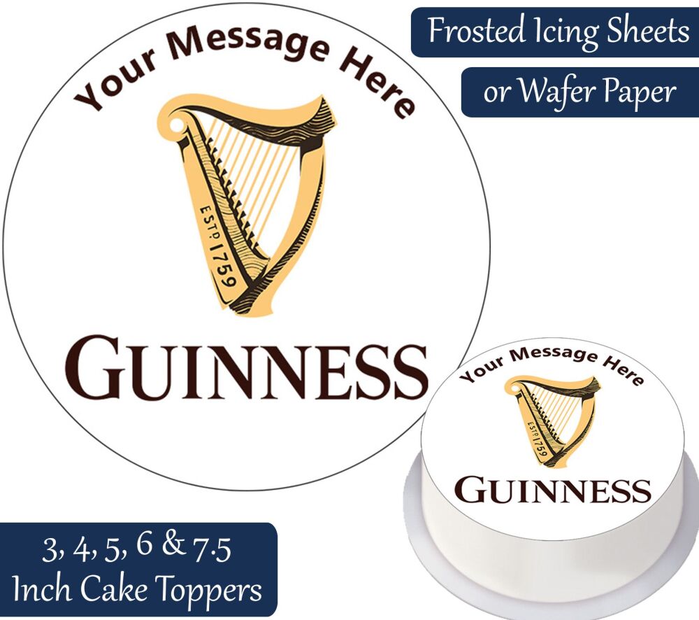 Guinness Logo Personalised Cake Topper