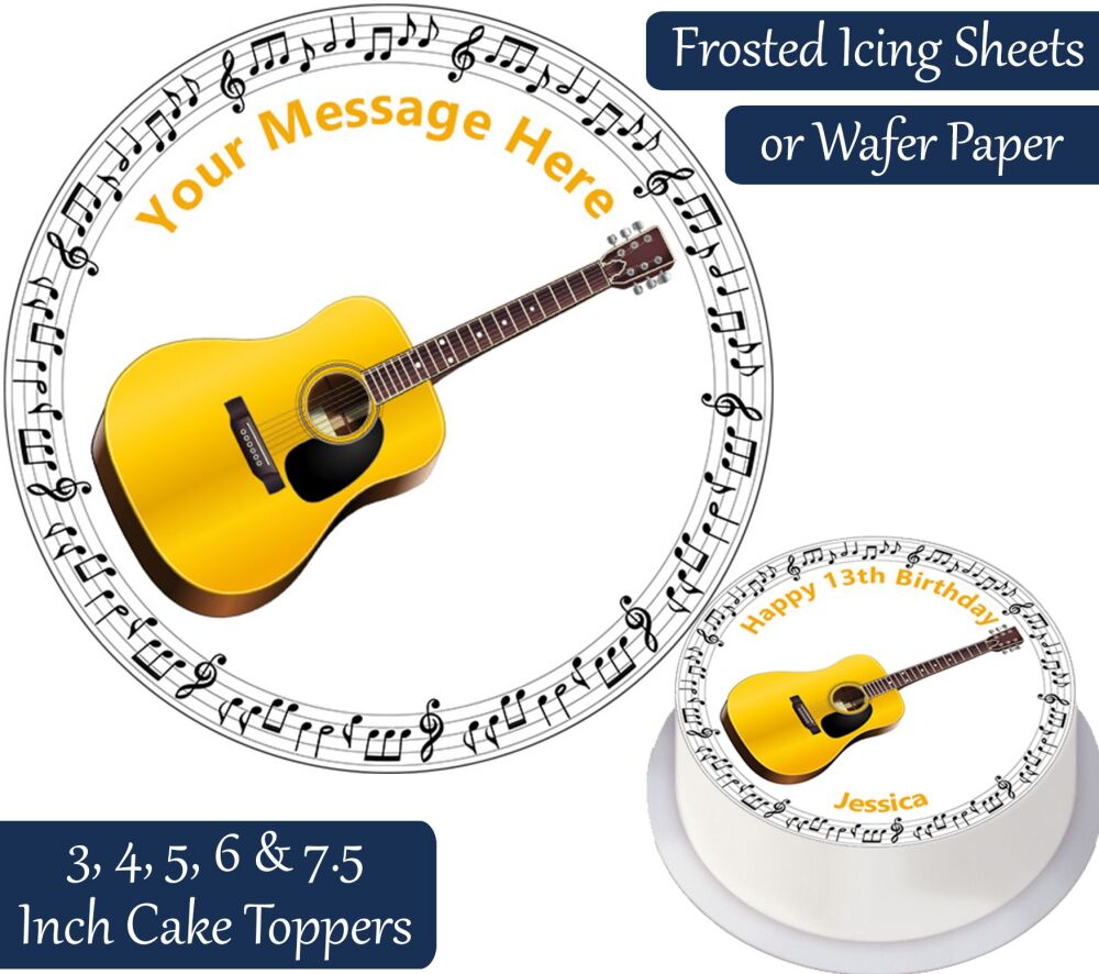 Guitar Instrument Personalised Cake Topper