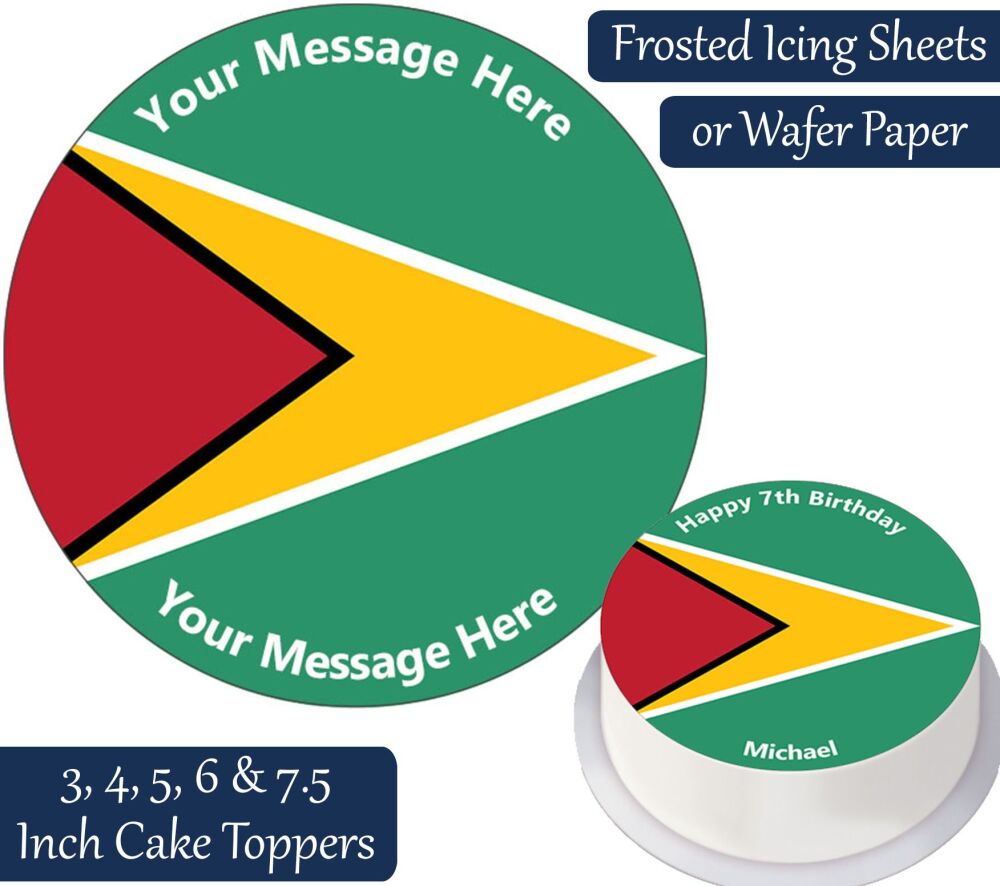 Guyana Flag Personalised Cake Topper