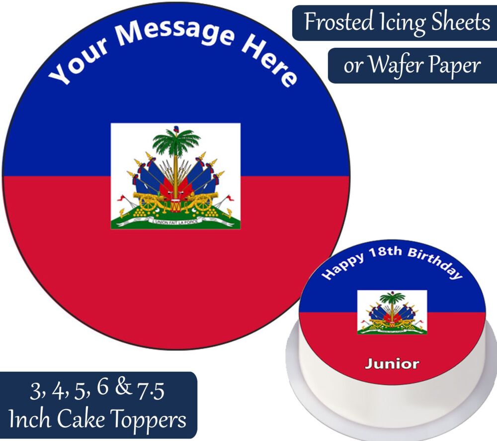 Haiti Flag Personalised Cake Topper