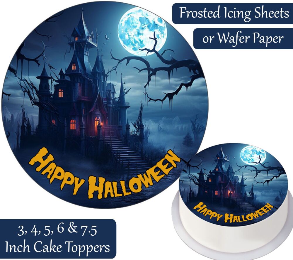 Halloween Castle Personalised Cake Topper