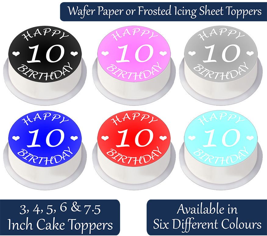 Happy 10th Birthday Cake Topper