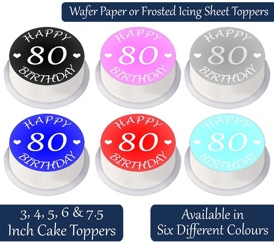 Happy 80th Birthday Cake Topper