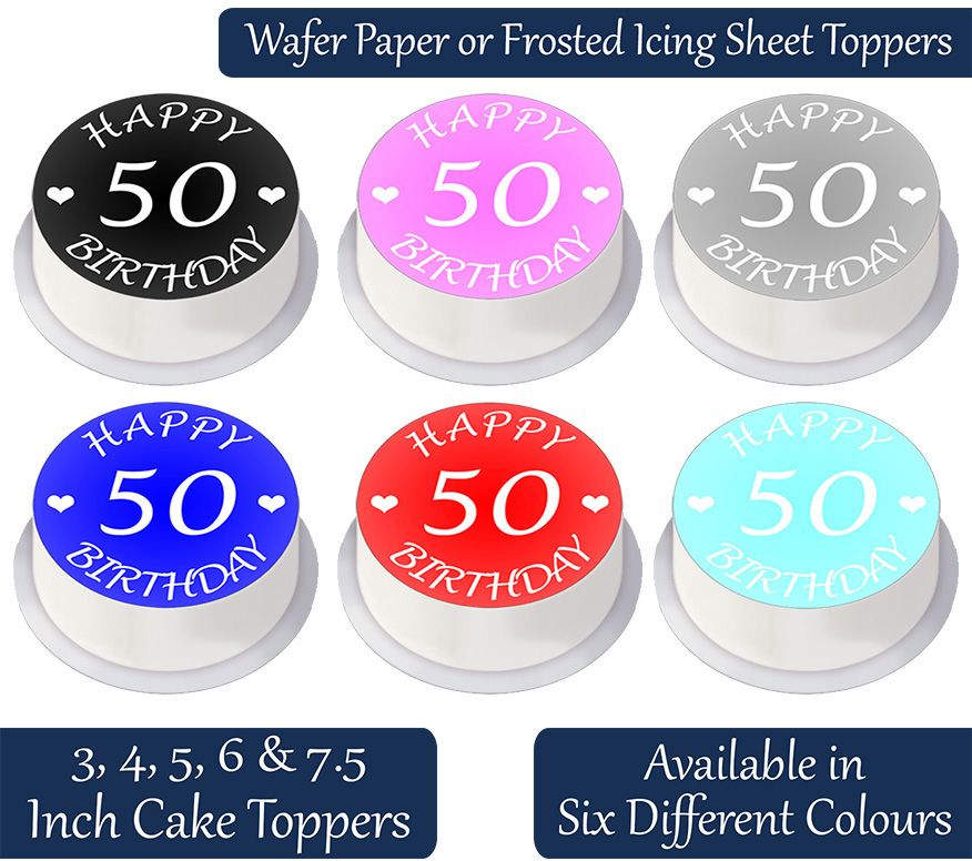 Happy 50th Birthday Cake Topper