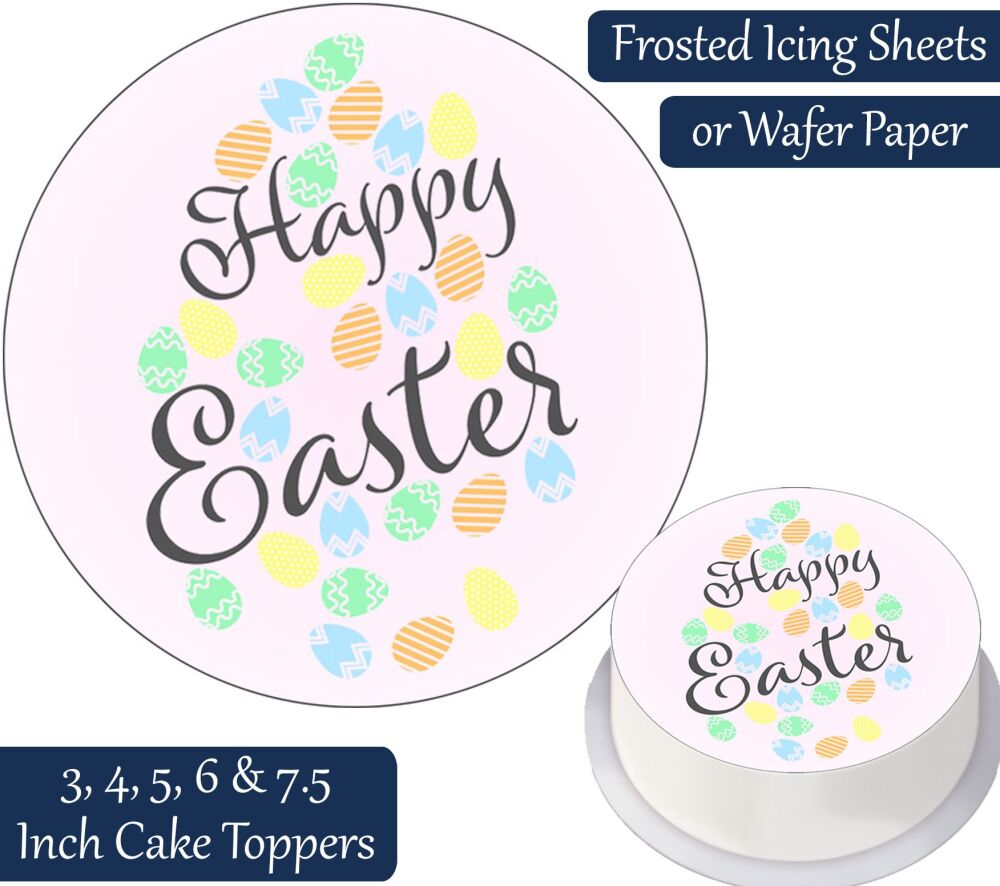 Happy Easter Eggs Personalised Cake Topper