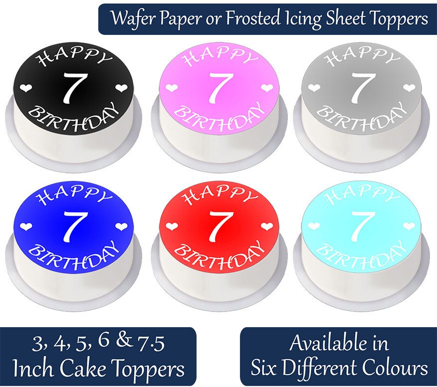 Happy 7th Birthday Cake Topper