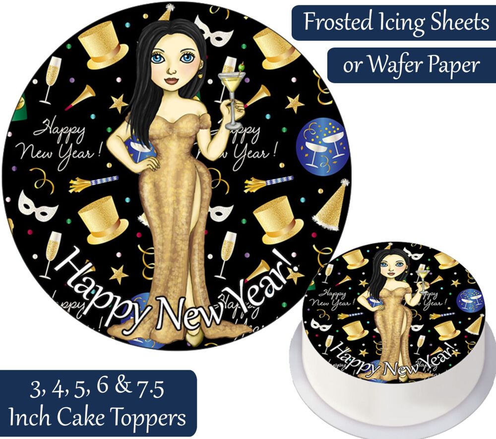 Happy New Year Celebrations Personalised Cake Topper