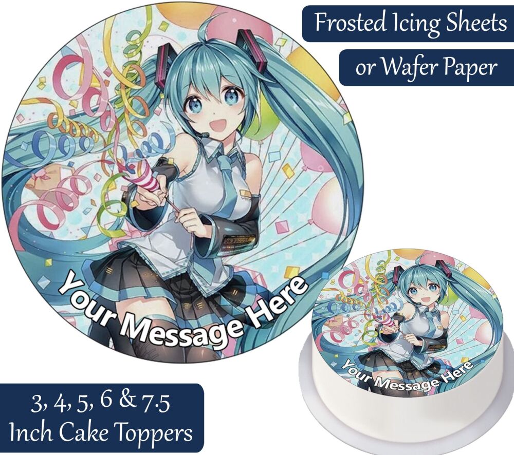 Hatsune Miku Birthday Personalised Cake Topper
