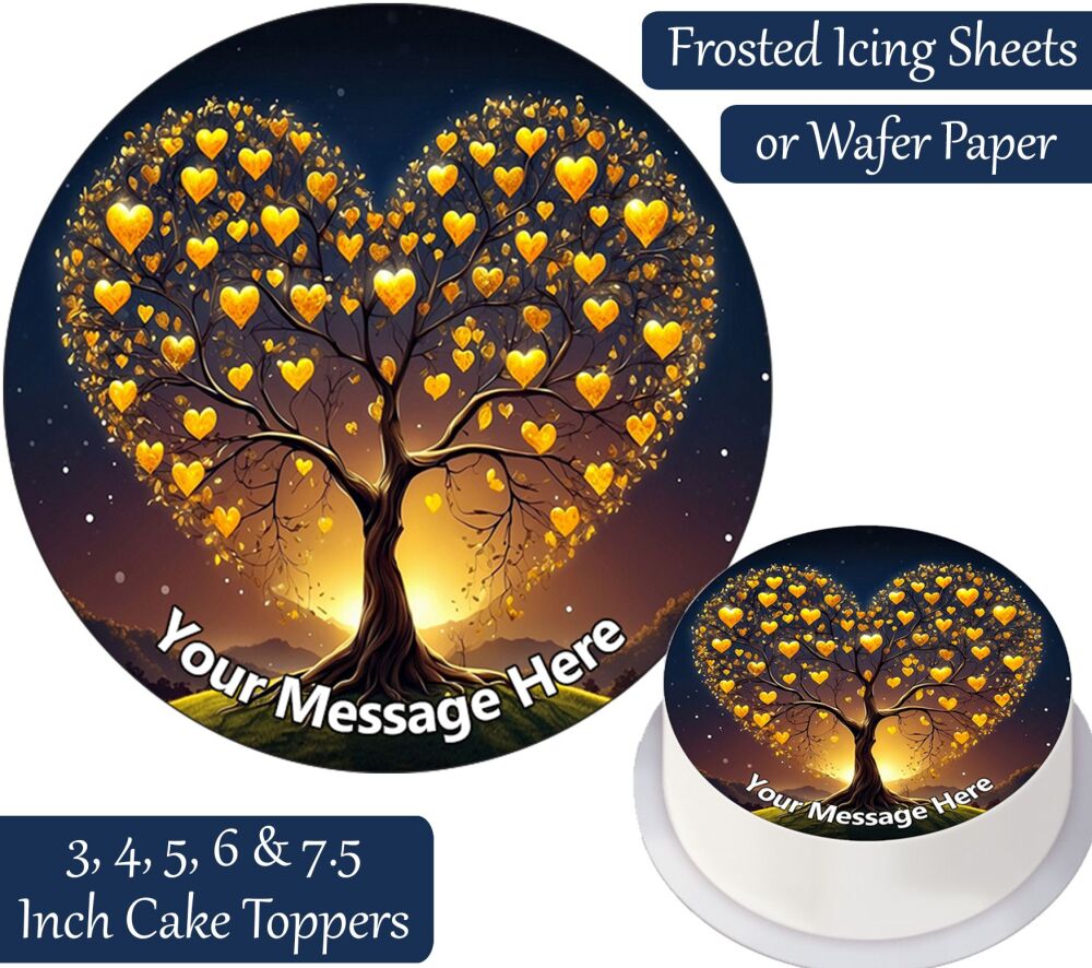 Heart Tree Personalised Cake Topper