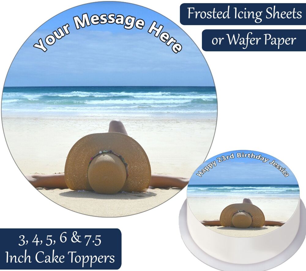 Holiday Beach Personalised Cake Topper