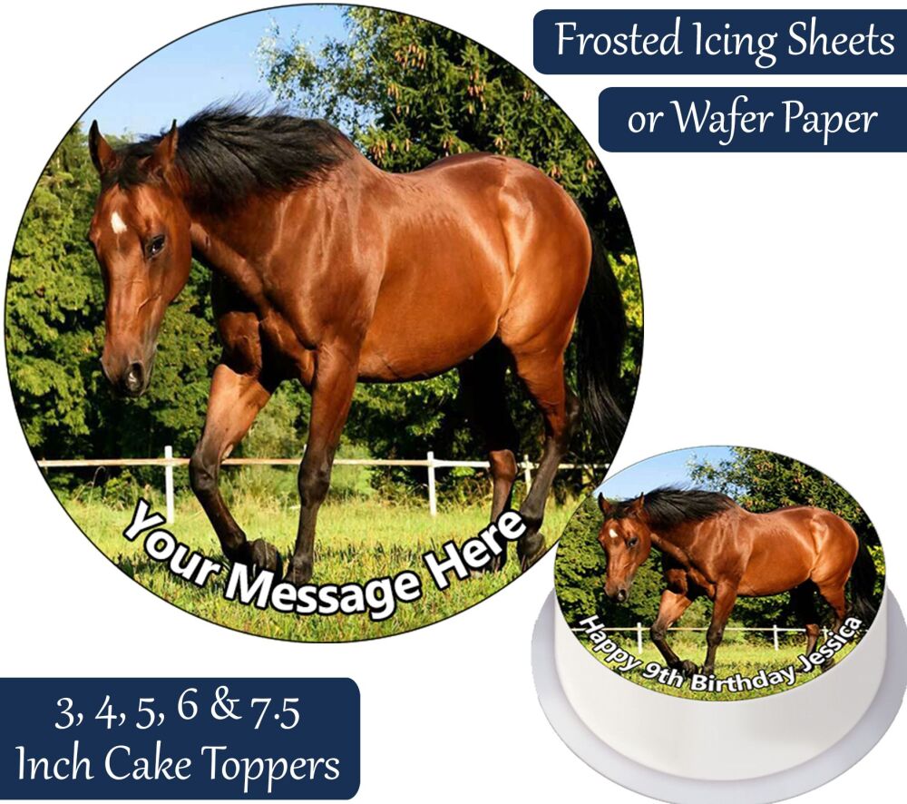 Horse Brown Personalised Cake Topper
