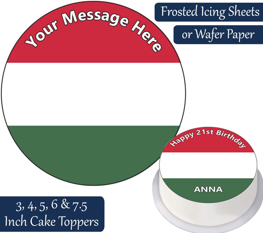 Hungary Flag Personalised Cake Topper