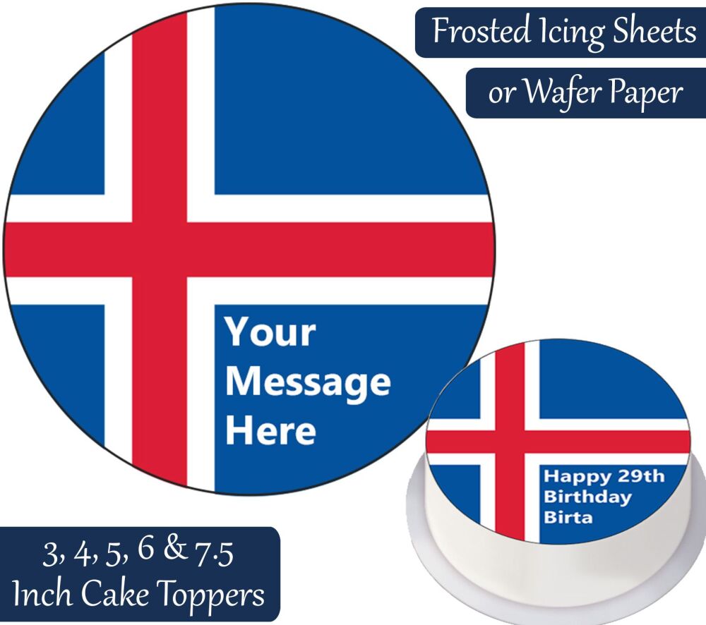 Iceland Flag Personalised Cake Topper