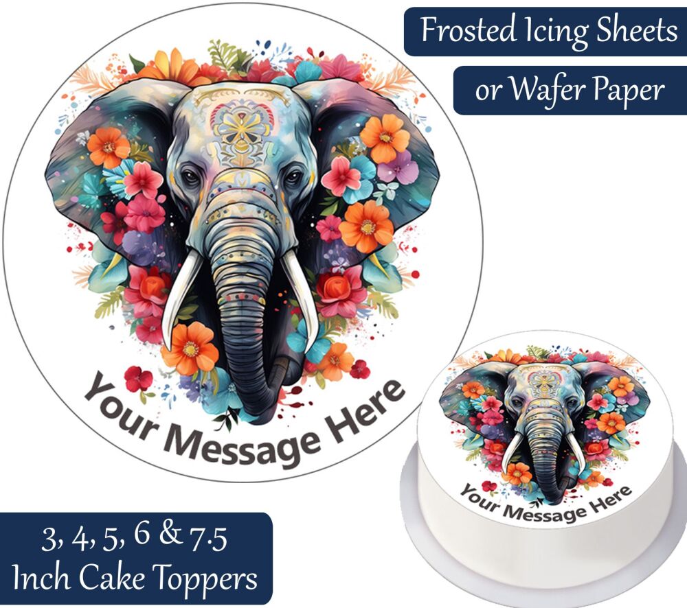 Indian Elephant Personalised Cake Topper