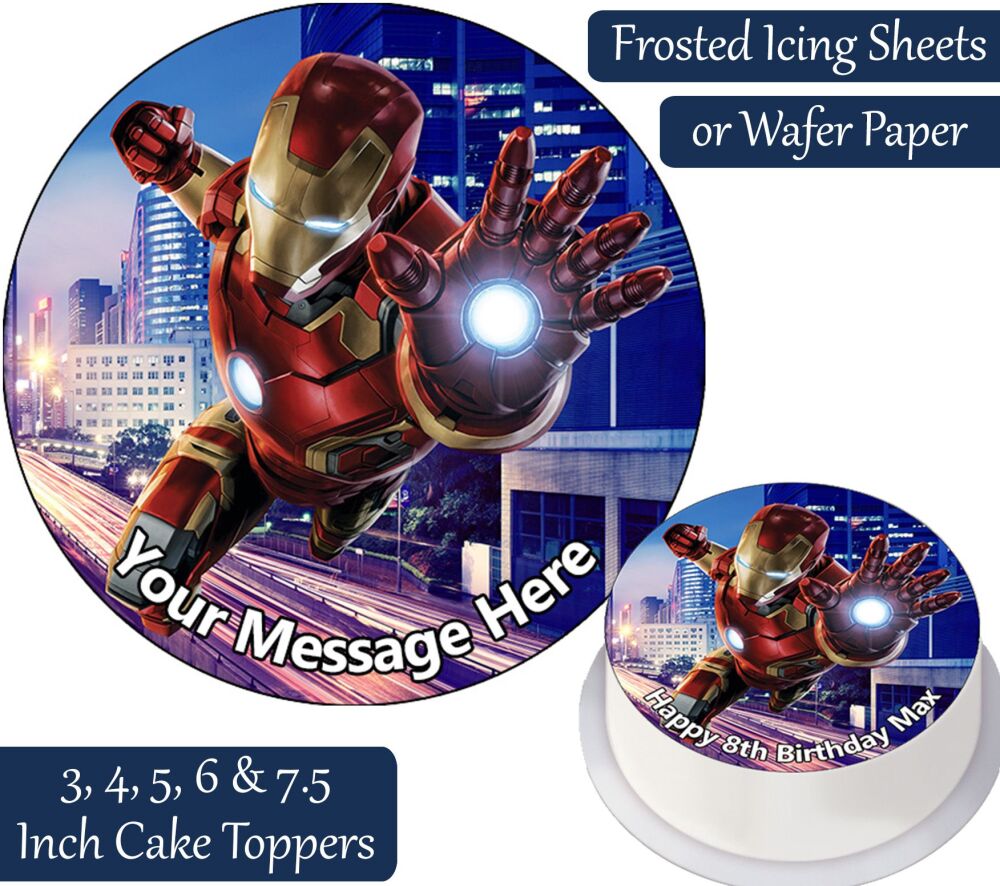Iron Man City Avengers Personalised Cake Topper