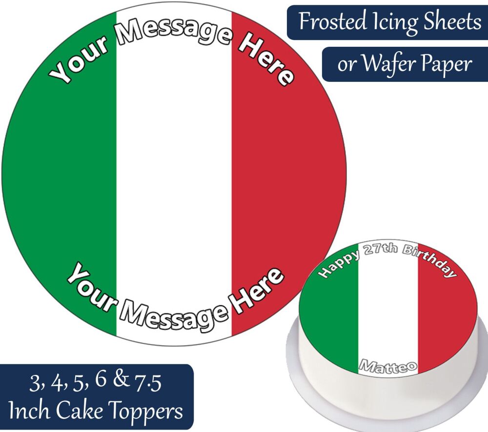 Italy Flag Personalised Cake Topper
