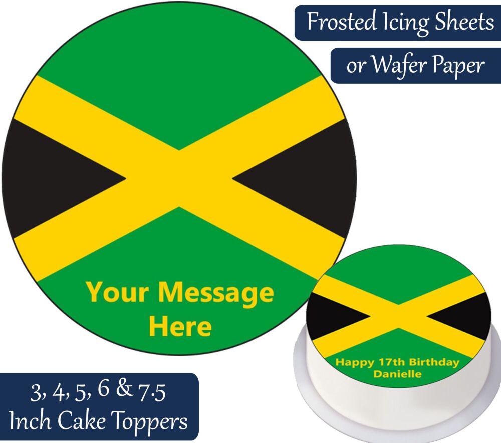 Jamaica Flag Personalised Cake Topper