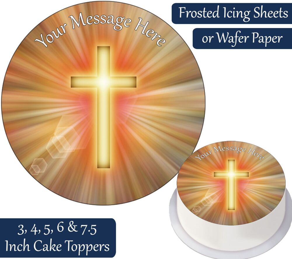 Jesus Cross Personalised Cake Topper