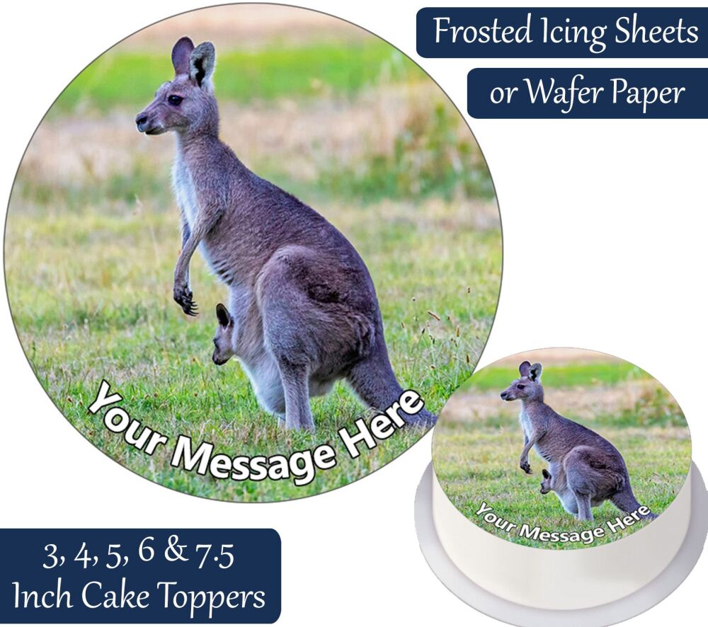 Kangaroo Personalised Cake Topper