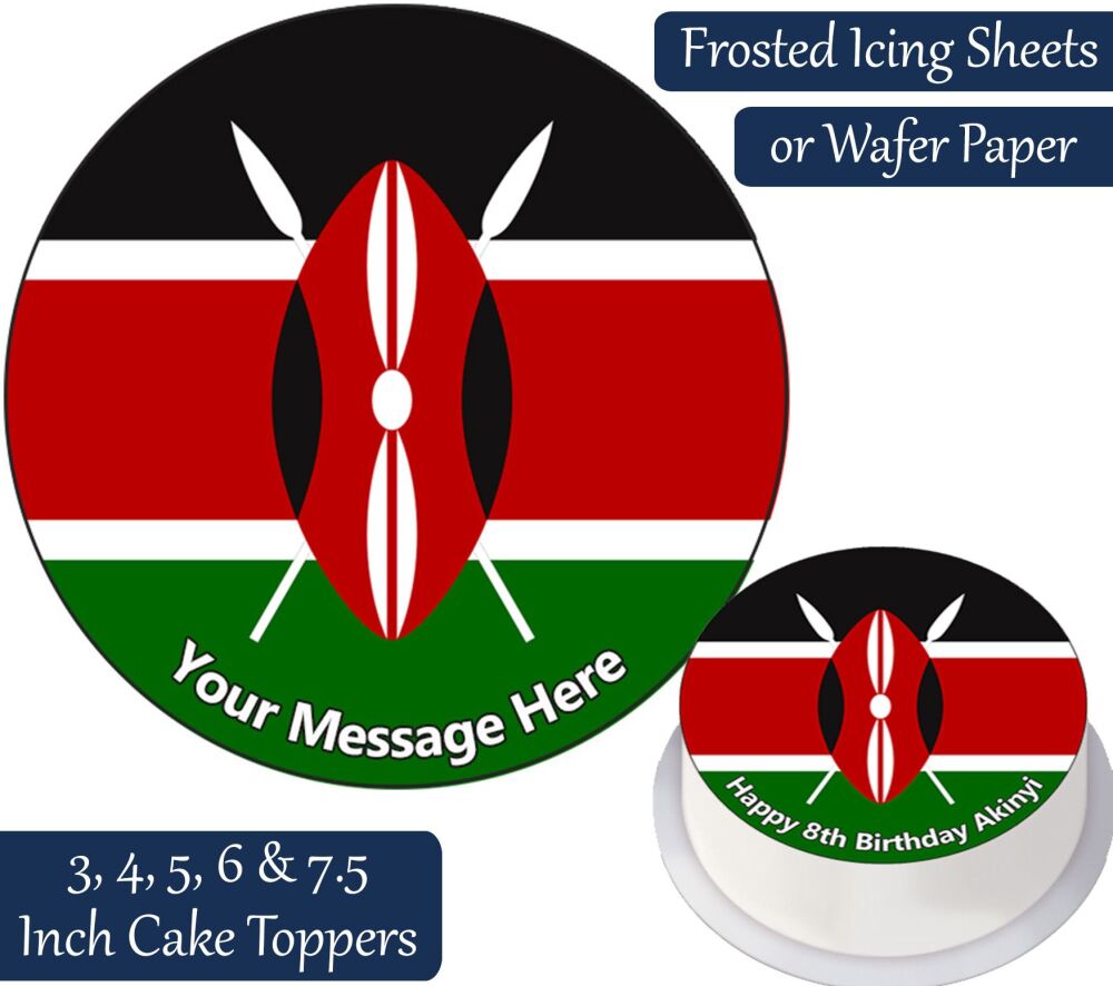 Kenya Flag Personalised Cake Topper
