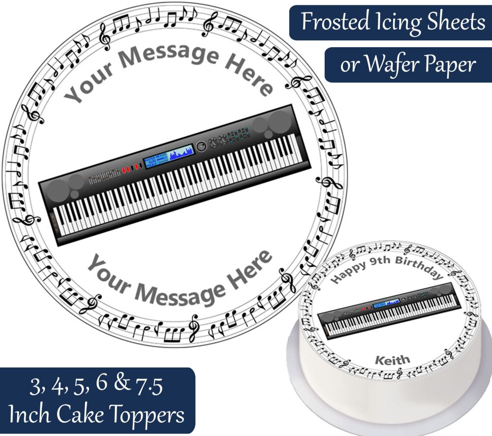 Keyboard Instrument Personalised Cake Topper