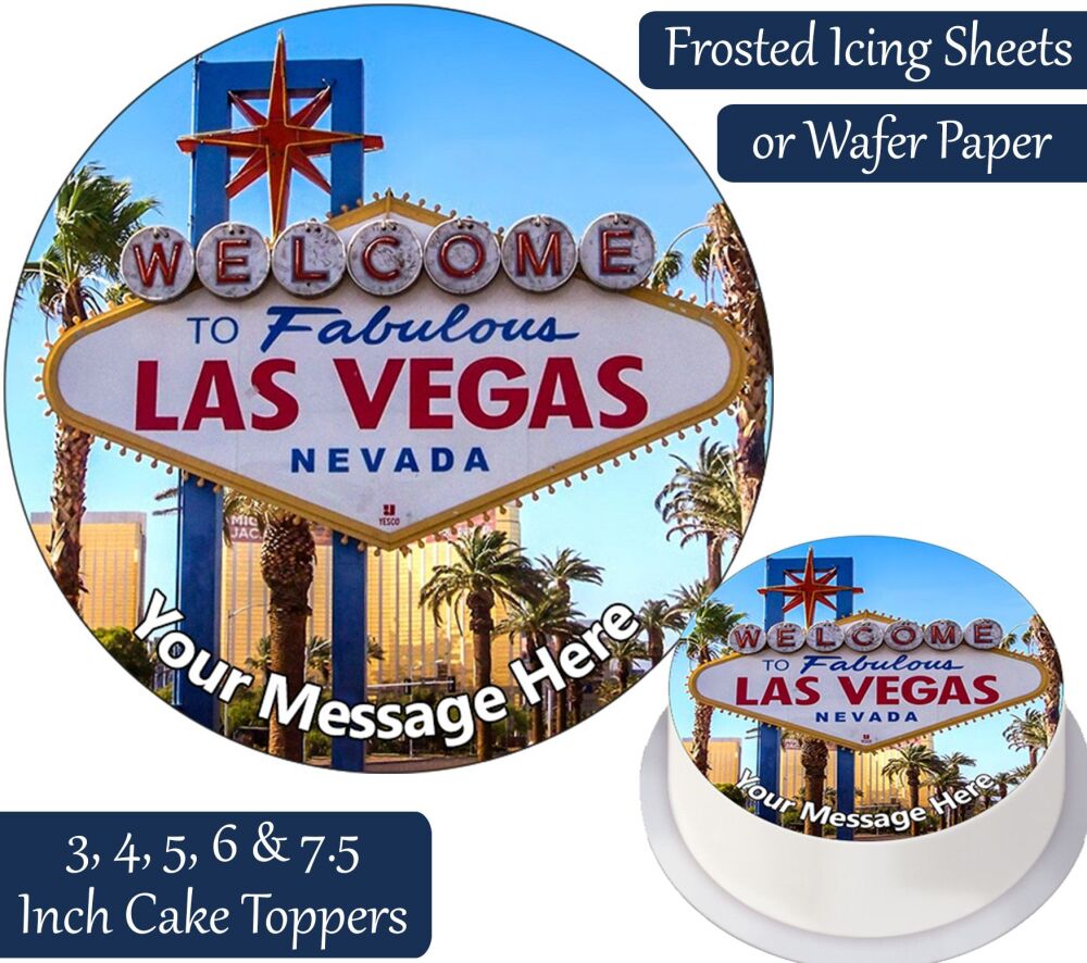 Las Vegas Sign Personalised Cake Topper