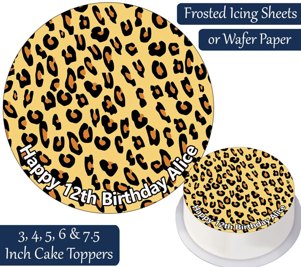 Leopard Print Personalised Cake Topper