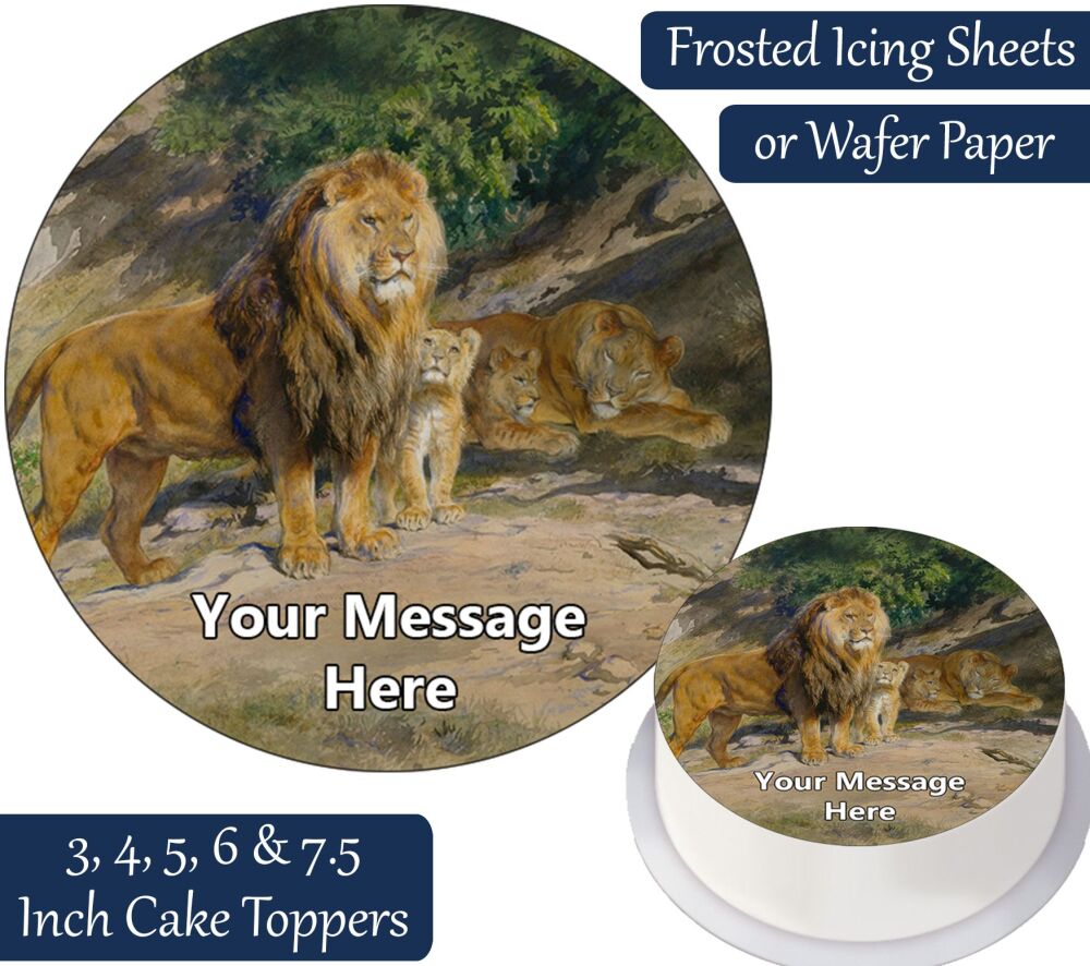 Lion Family Personalised Cake Topper