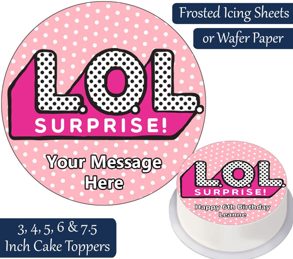 Lol Surprise Logo Personalised Cake Topper