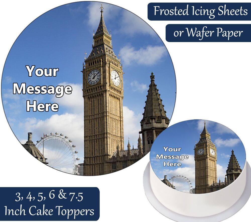 London Big Ben Clock Personalised Cake Topper