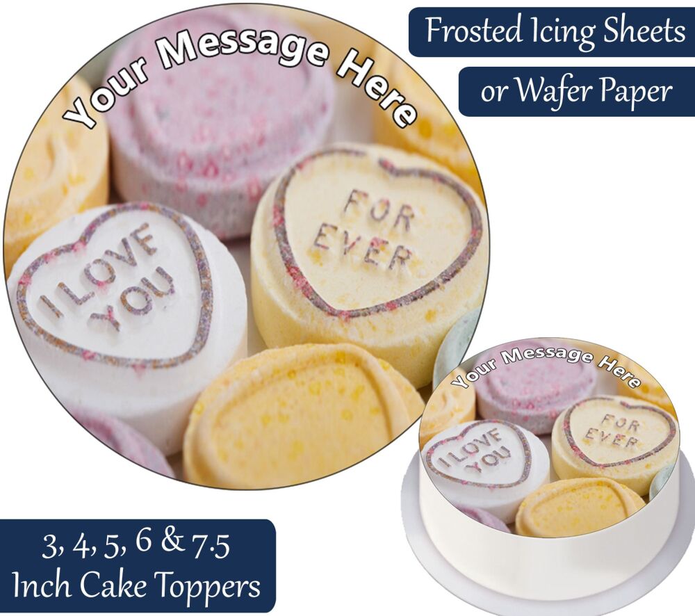 Love Hearts Personalised Cake Topper