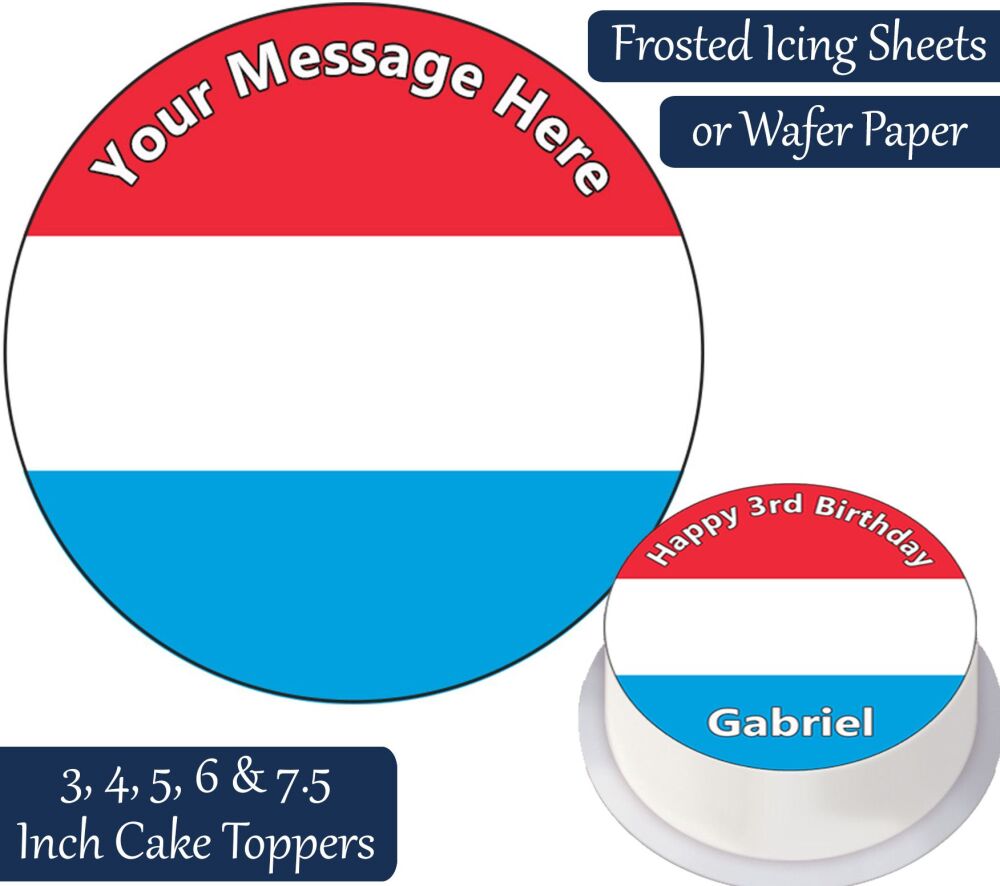 Luxembourg Flag Personalised Cake Topper