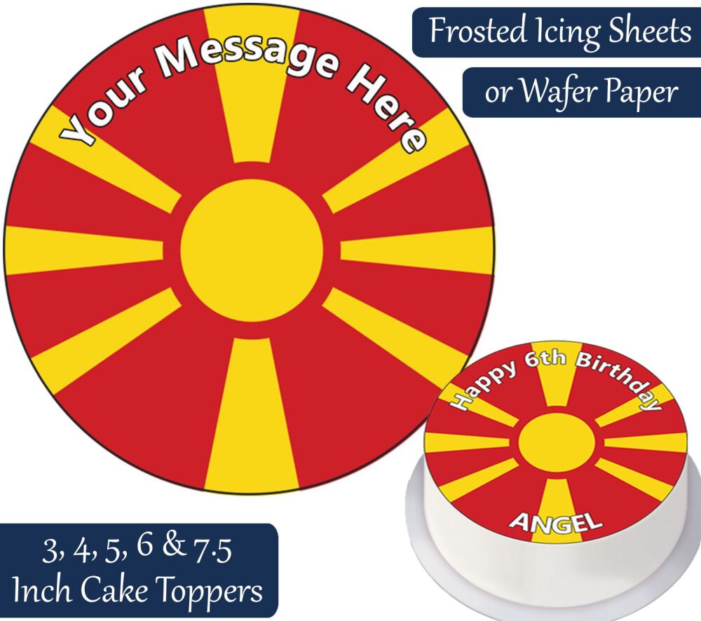 Macedonia Flag Personalised Cake Topper