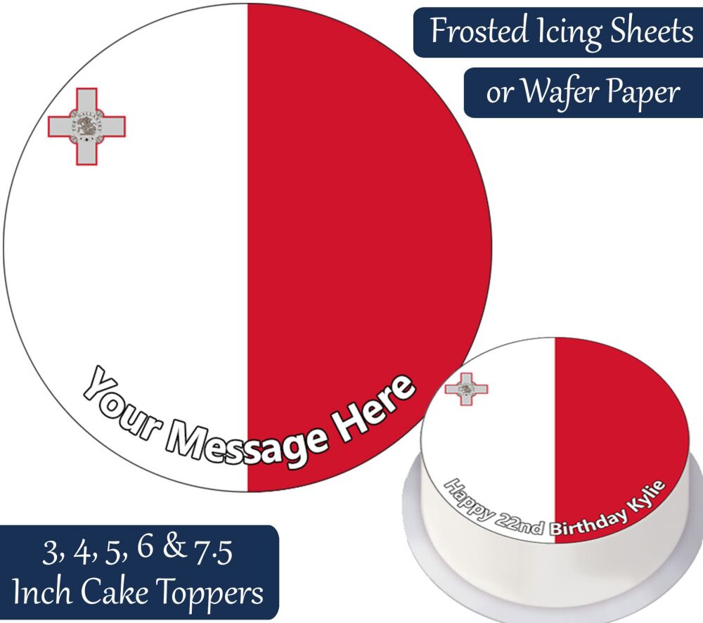 Malta Flag Personalised Cake Topper
