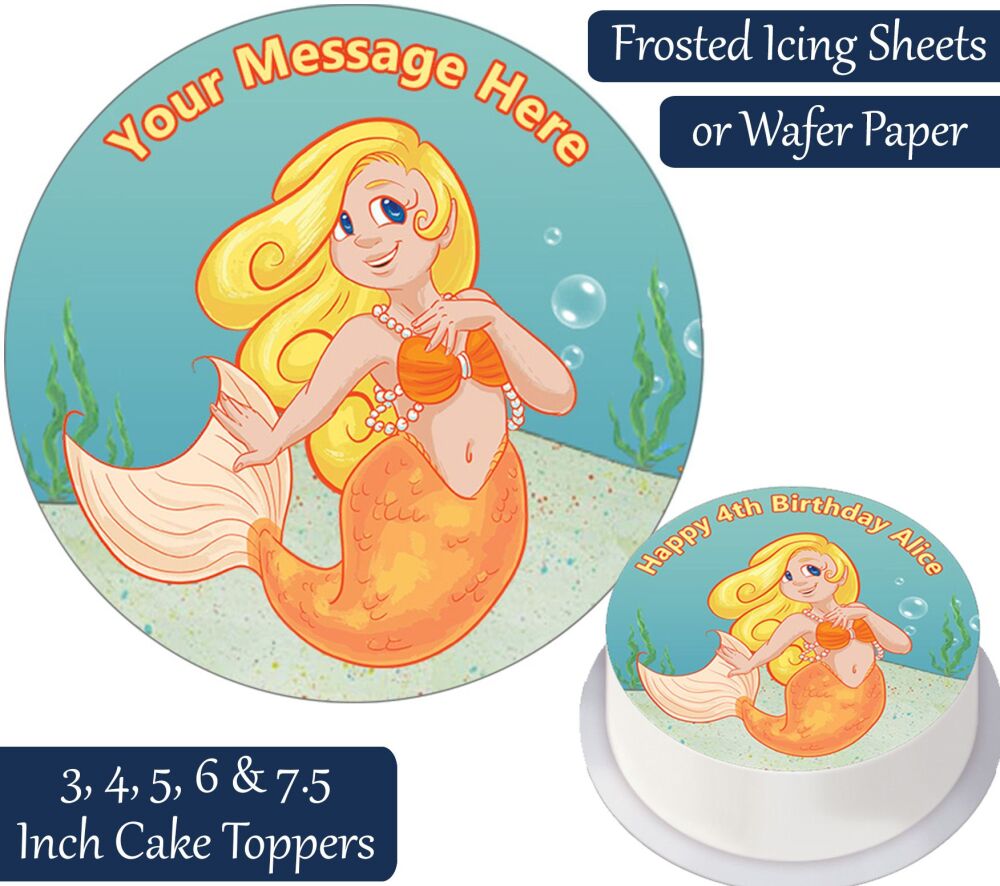 Mermaid Personalised Cake Topper