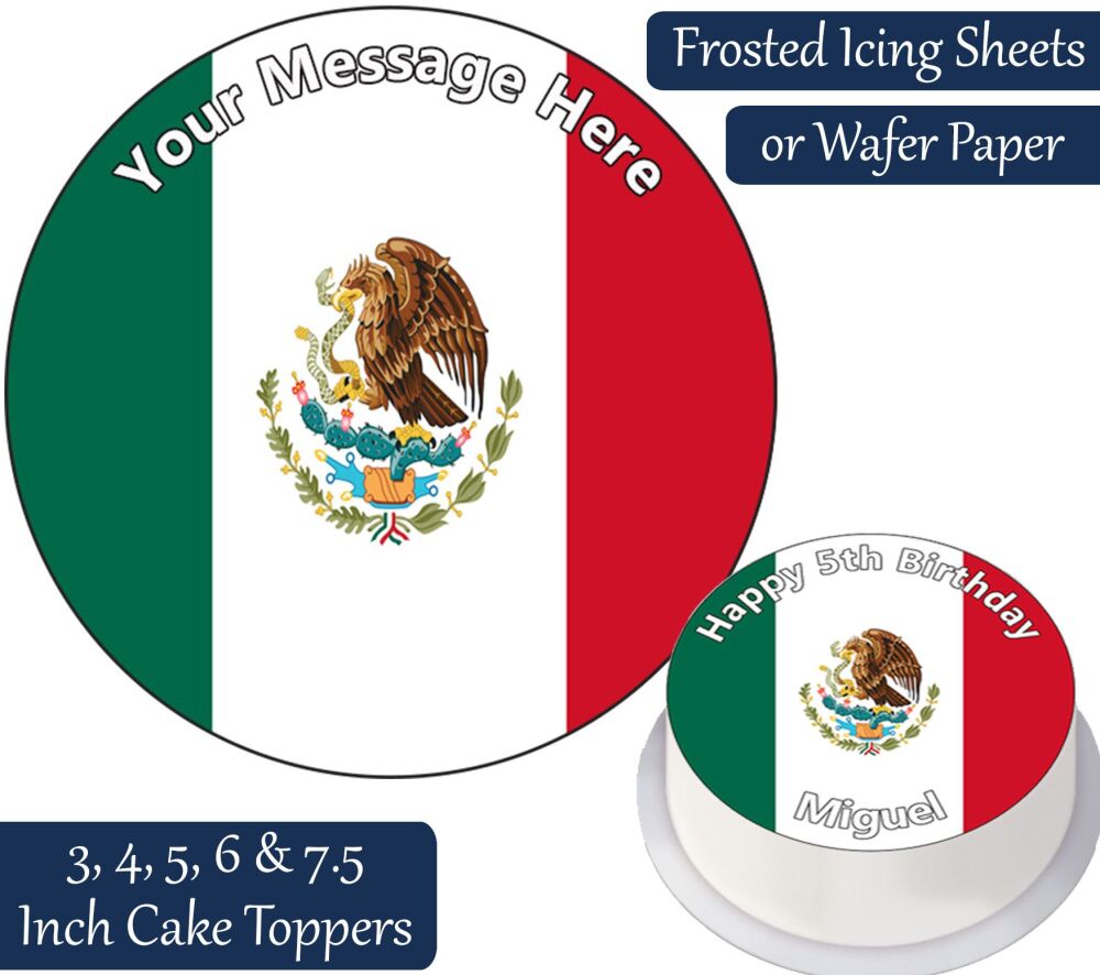 Mexico Flag Personalised Cake Topper