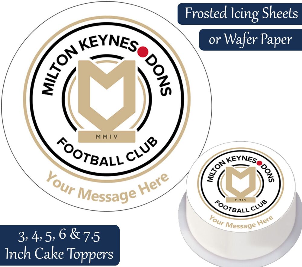 Milton Keynes Dons Football Personalised Cake Topper