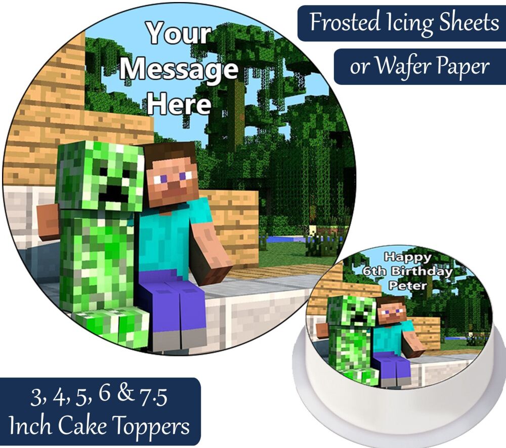 Minecraft Friends Personalised Cake Topper