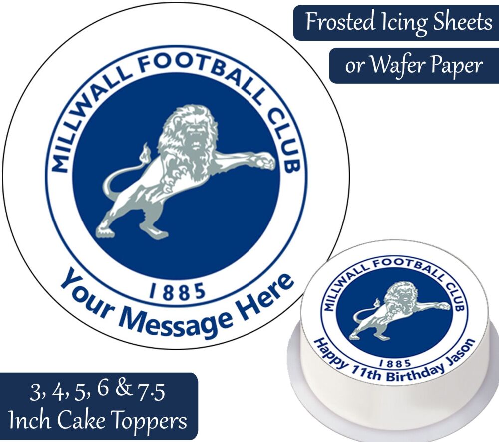 Milwall Football Personalised Cake Topper
